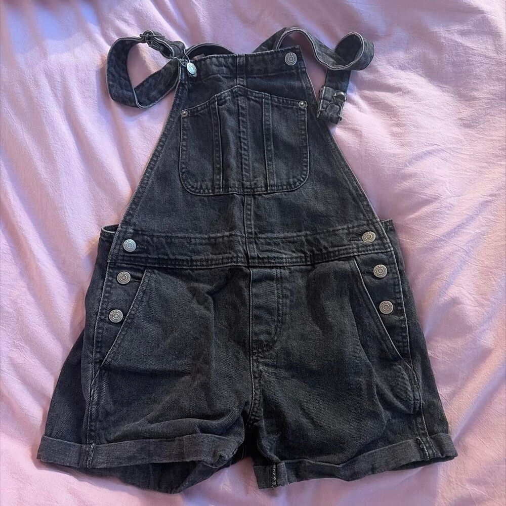 Old-navy Women's Black and Brown Dungarees-overalls